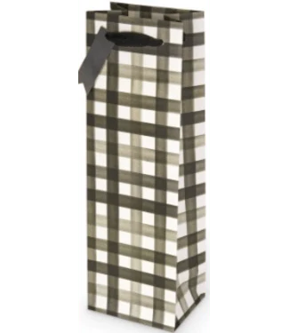 BUFFALO CHECK SINGLE BOTTLE WINE BAG