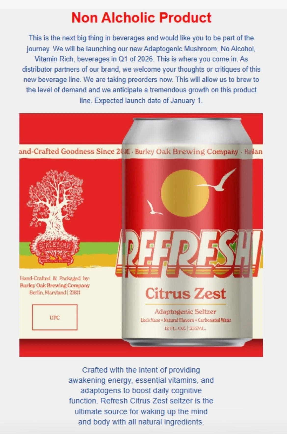 BURLEY OAK REFRESHER MANGO PINEAPPLE 4PK