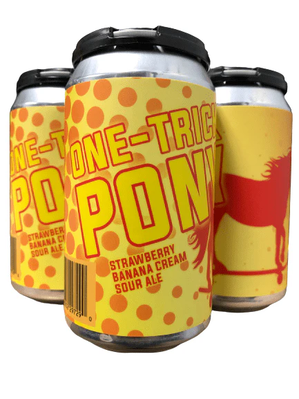 BURNISH BEER CO ONE-TRICK PONY STRAWBERRY BANANA CREAM SOUR ALE 4PK