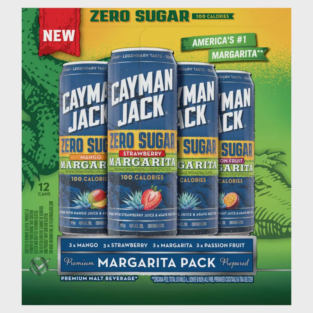 CAYMAN JACK ZERO SUGAR MARGARITA VARIETY 12PK CANS c/o