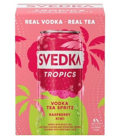 SVEDKA TROPICS RASPBERRY KIWI VODKA TEA SPRITZ 4PK C/O