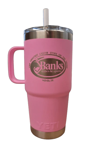 YETI BANKS RAMBLER W/ HANDLE & STRAW 25OZ